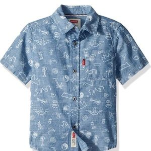 Levi’s Boys’ Short Sleeve Button Up Shirt sz M